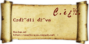 Czédli Éva névjegykártya